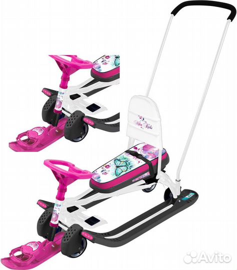 Снегокат Ника Тимка спорт 6 с ручкой и колёсами