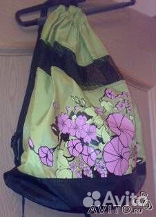 Рюкзак-мешок с укрепленным дном и вставкой из сетк