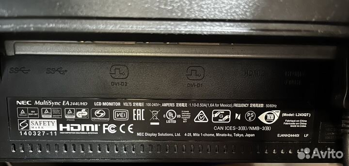 Монитор NEC multisync EA244UHD