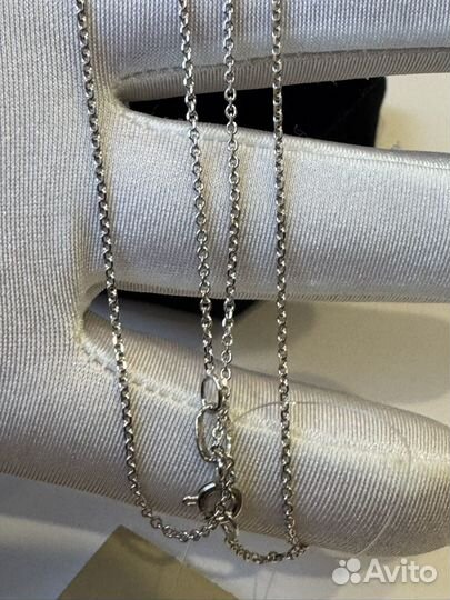 Золотая цепь якорная белое золото