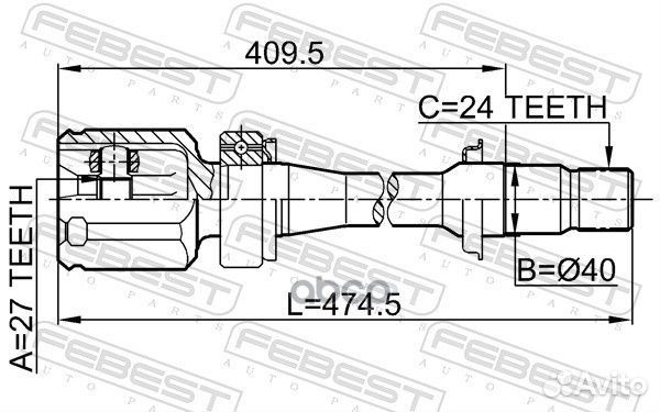 ШРУС внутренний правый 27x40x24 (toyota camry A