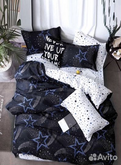 Постельное белье 2 спальное 1,5 евро сатин поплин