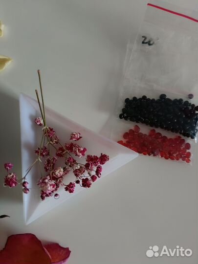 Сухоцветы, стеклянная крошка для смолы мыла свечей