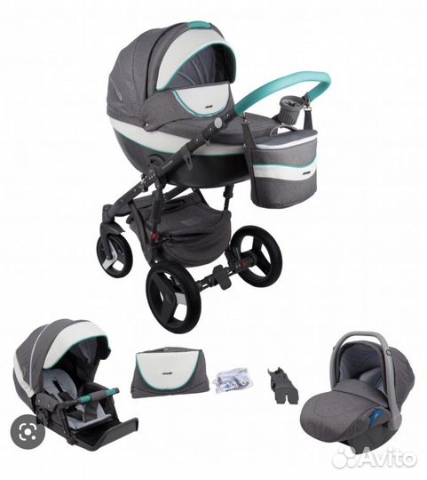 Коляска adamex carbon 3 в 1