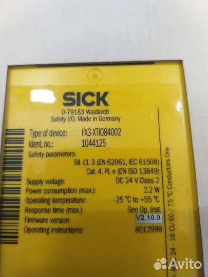 Реле sick FX3-XTI084002/UE10-3OS2D0/FX3-CPU000000