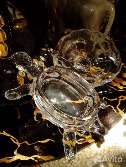 На 8 марта Хрусталь подставка для колец, черепашка