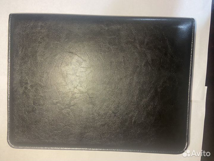 Папка для документов черная кожаная