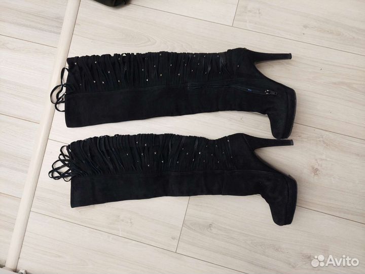 Замшевые сапоги Италия