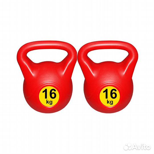 Гиря 16 кг новая для тяжёлой атлетики из пластика
