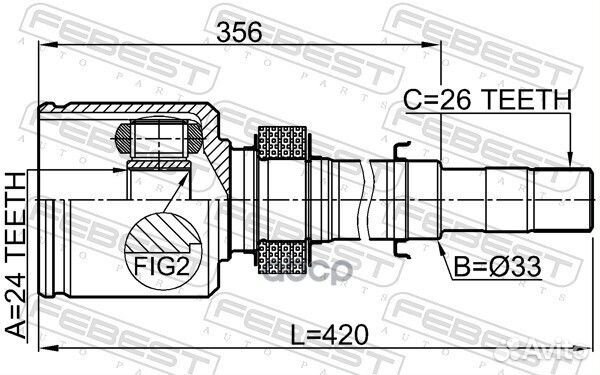 ШРУС внутр правый nissan tiida C11 2005.08-2012