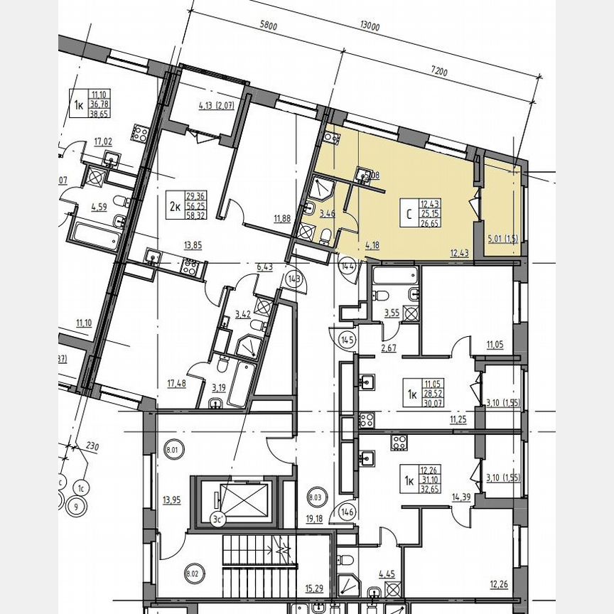 Квартира-студия, 27,7 м², 8/12 эт.