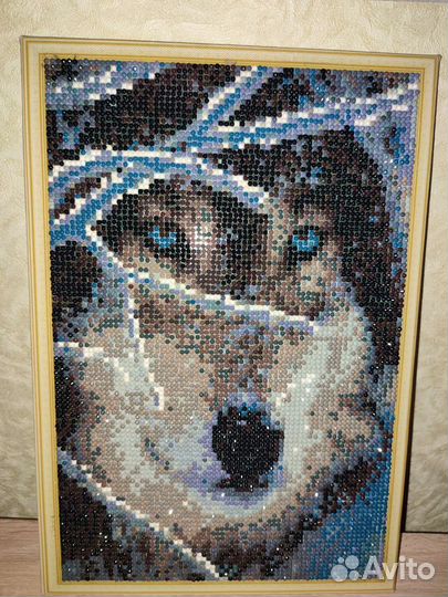 Картина алмазная мозаика,ручная работа,волк