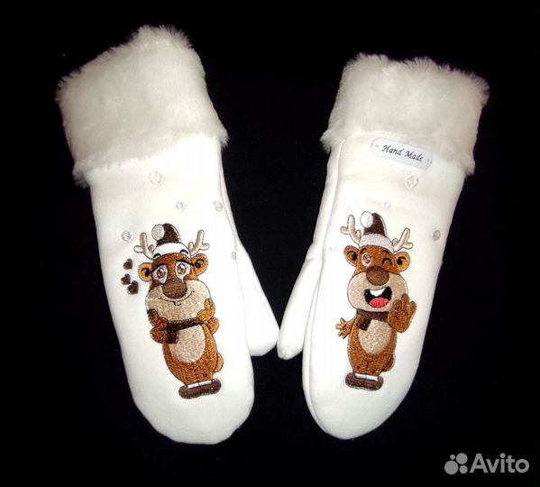 Варежки женские теплые