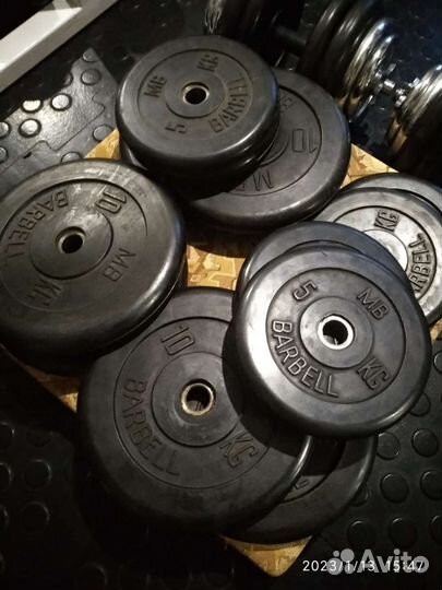 Блины 120 кг. Barbell обрезиненные