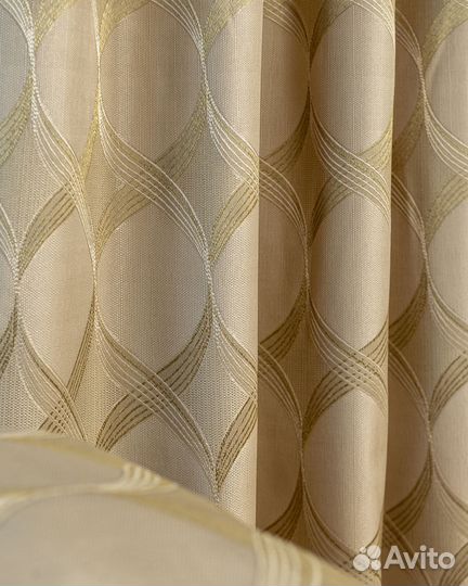 Портьеры жаккард Альба Золотой песок шторы
