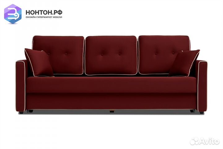 Диван еврокнижка Леон 3-х местный бордовый