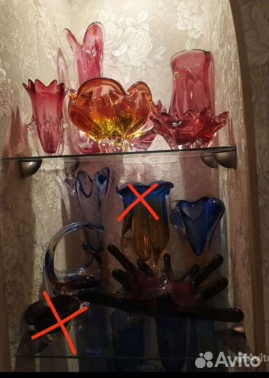 Ваза цветное стекло чехословакия