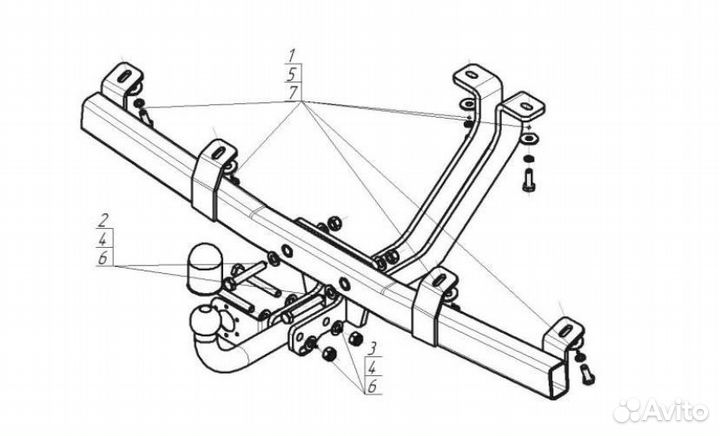Фаркоп для chevrolet niva 1223-ANP