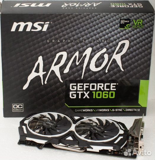Видеокарта GTX 1060 MSI Armor 6GB