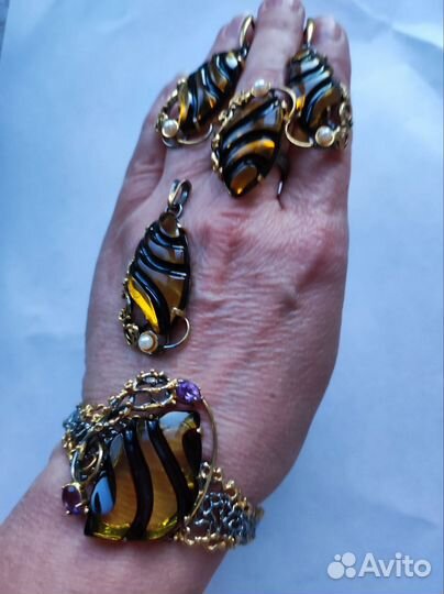 Серьги, кольцо, подвеска, браслет