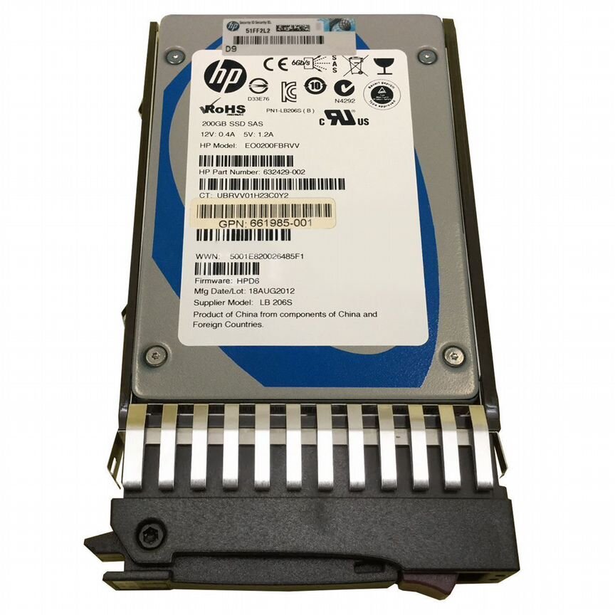 [661985-001] Жесткий Диск Hp 661985-001 200gb Sas 2.5" Ssd