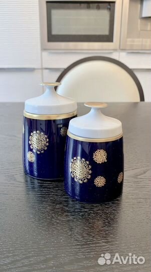 Сервиз чайно-кофейный Lichte Гдр кобальт