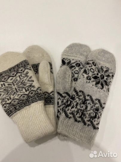 Варежки вязаные женские