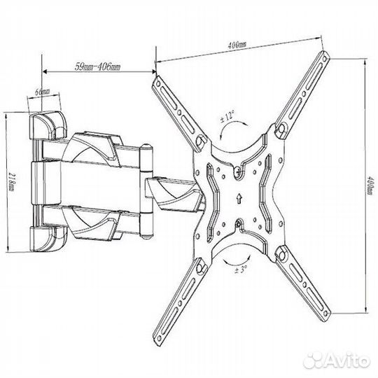 Наклонно-поворотный настенный кронштейн Line-29
