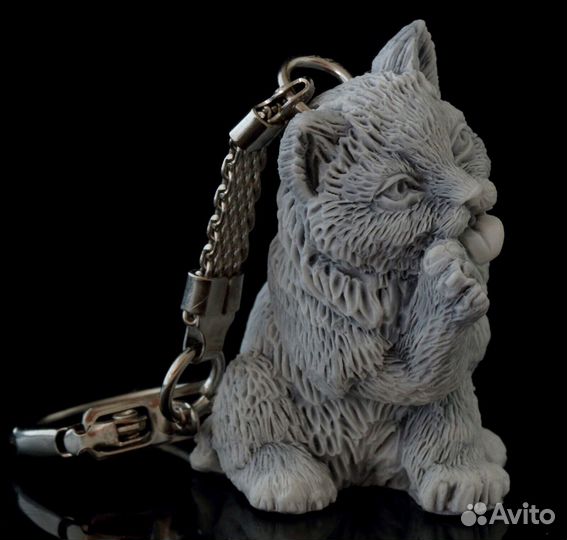 Брелок для ключей Котенок литьевой мрамор