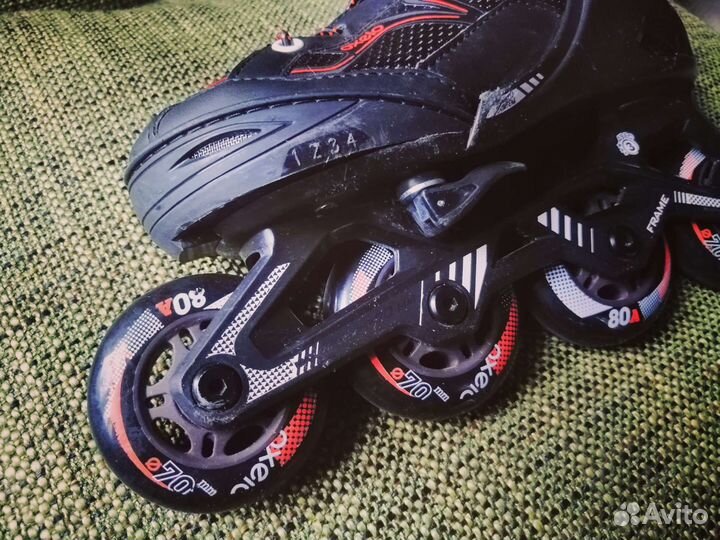 Ролики детские раздвижные черные FIT3 JR Oxelo