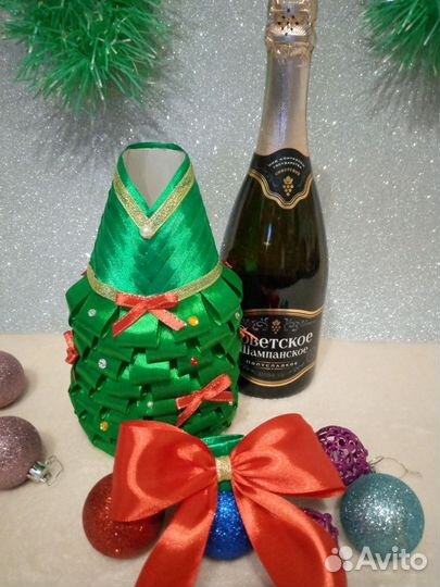 Съёмное украшение для шампанского на Новый год