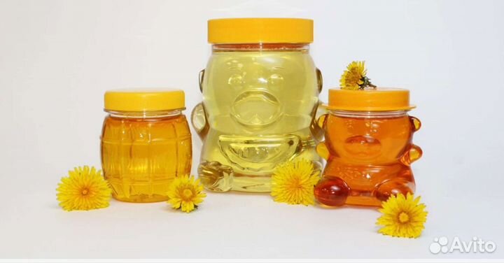 Тара для меда, ведра 0.15- 1 л, фигурные, бочата