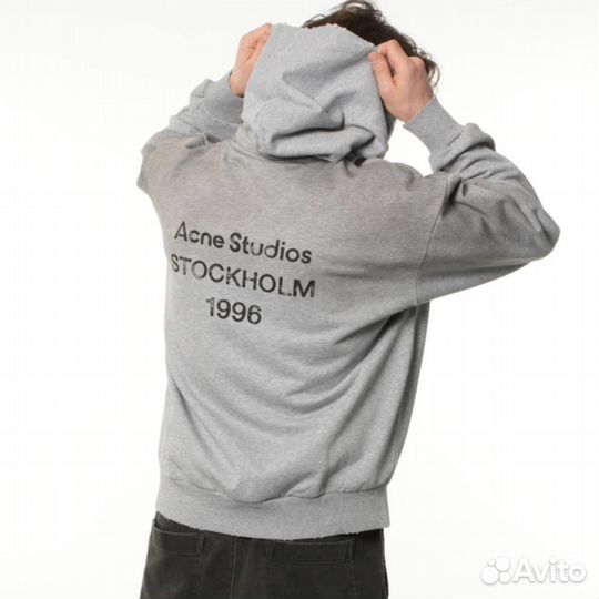 Худи Acne Studios с волокнами конопли серая