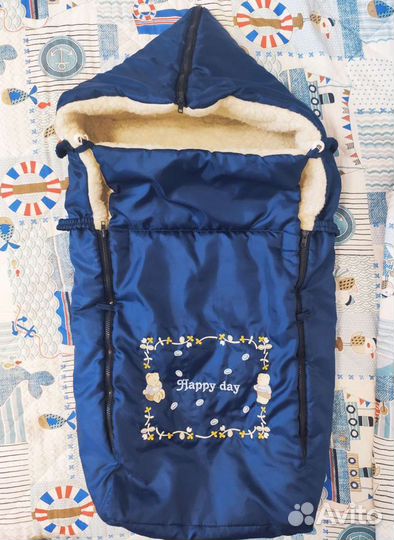 Зимний конверт в коляску на овчине