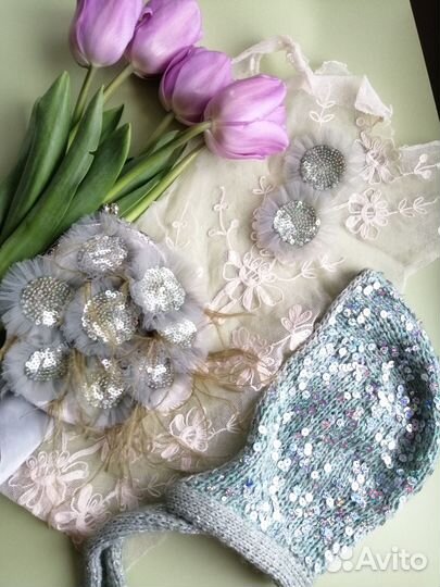 Сумочка на пояс и серьги - клипсы ручная работа