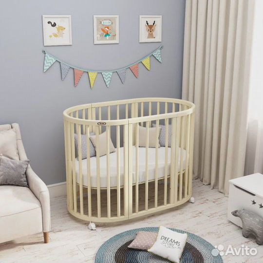 Детская кроватка-трансформер 8в1 75*75см,125*75см