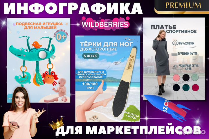 Инфографика для маркетплейсов / стикеры