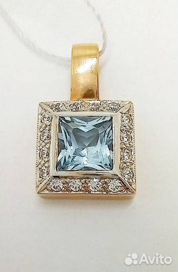 Подвеска с синтетическим камнем Золото