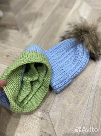 Шапка со снудом зимняя на мальчика или девочку