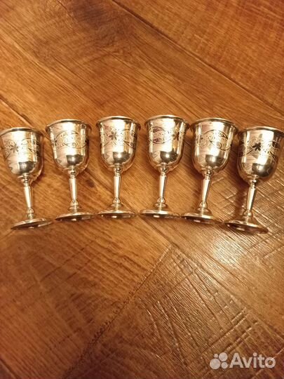 Серебряные рюмки, стопки Кубачи,313 грамм