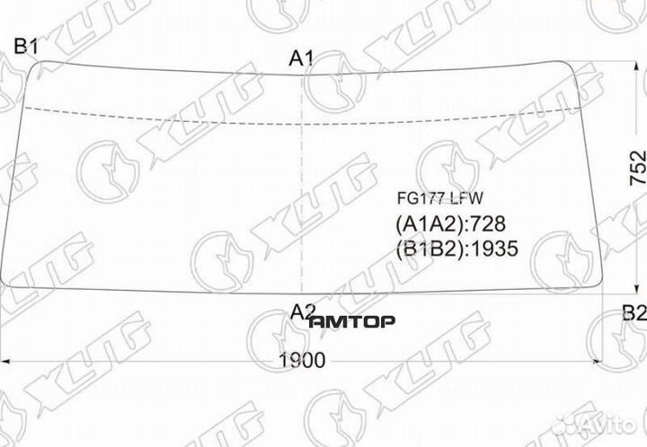 XYG FG177 LFW Стекло лобовое (В резинку) Hino Rang
