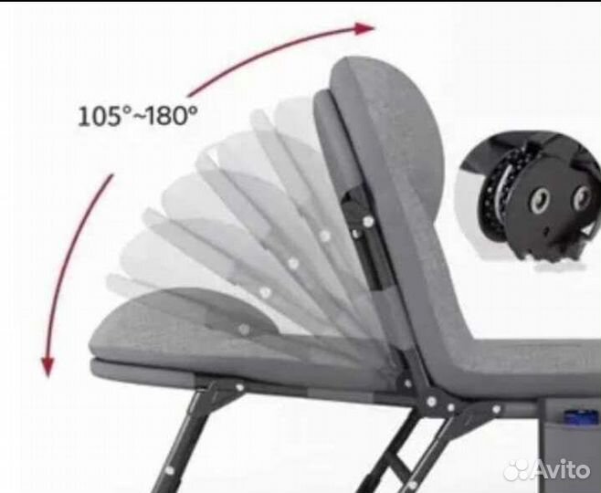 Раскладушка с матрасом и подушкой карповая 190 см