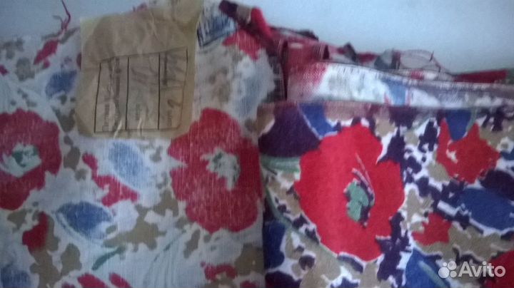 Отрезы ткани/Фланель«Маки»/Велюр.cccр 80-е