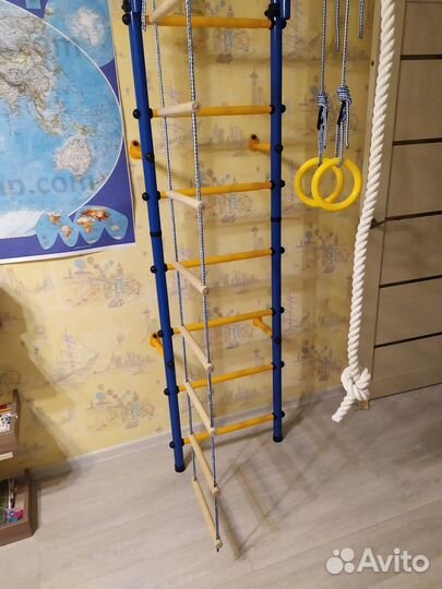 Шведская стенка детская Кольца Канат Лестница