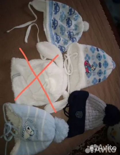 Шапки, на 6-12 мес