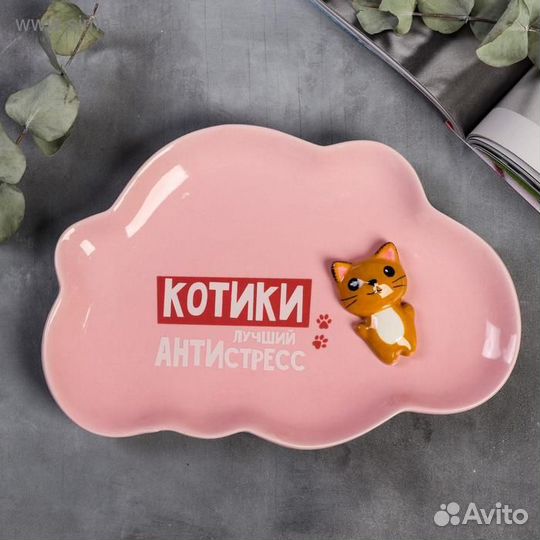 Тарелка детская плоская «Котики», 22,5 х 15,5 см