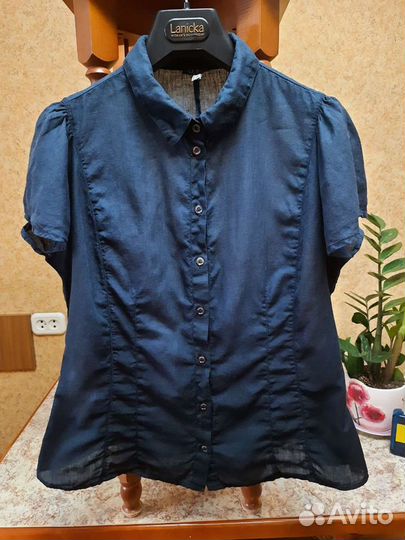 Armani jeans льняная блузка 44р лён