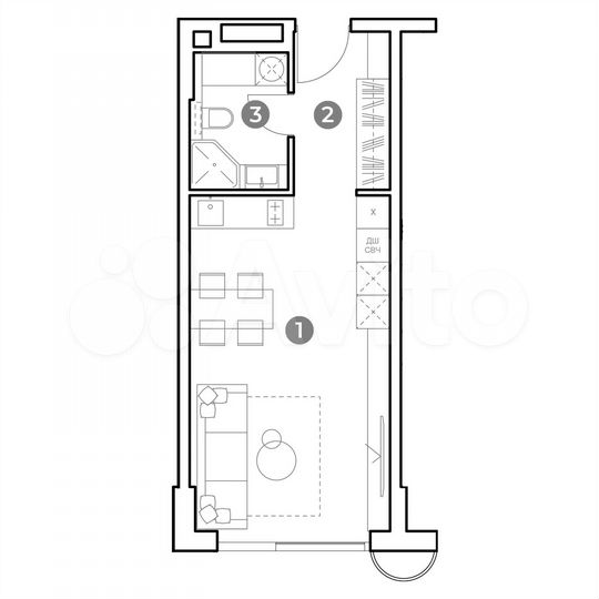Апартаменты-студия, 31,2 м², 7/29 эт.