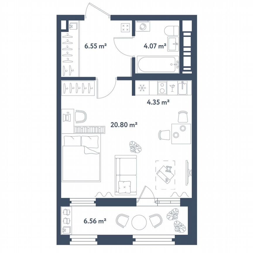 Квартира-студия, 39,1 м², 9/11 эт.