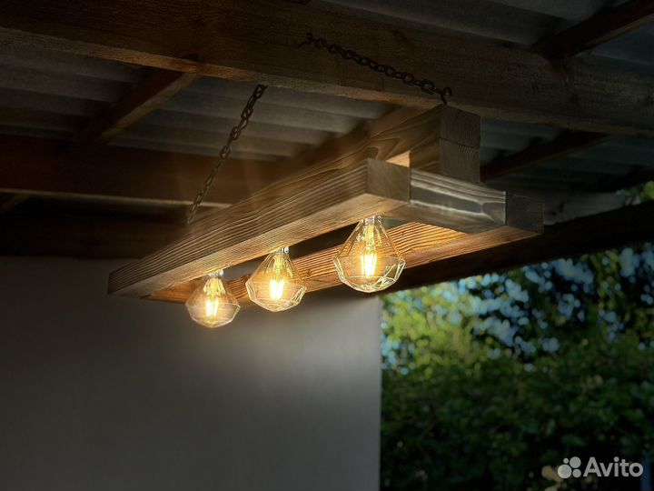 Лофт люстра Modern 1.0 из дерева на заказ